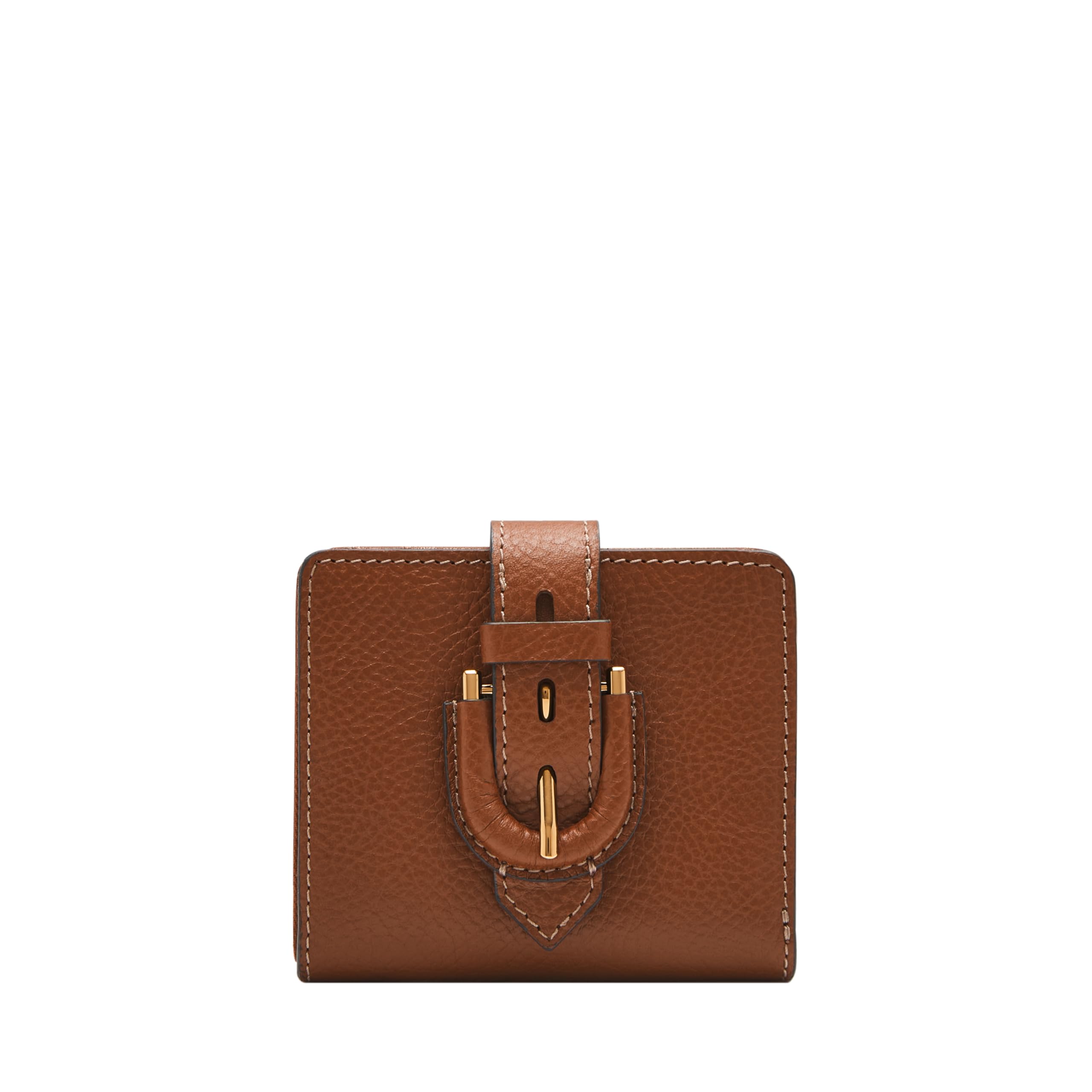 Fossil Women's Wallet, Harwell LiteHide™ Leather Small Tab Bifold Wallet for Women, Medium Brown