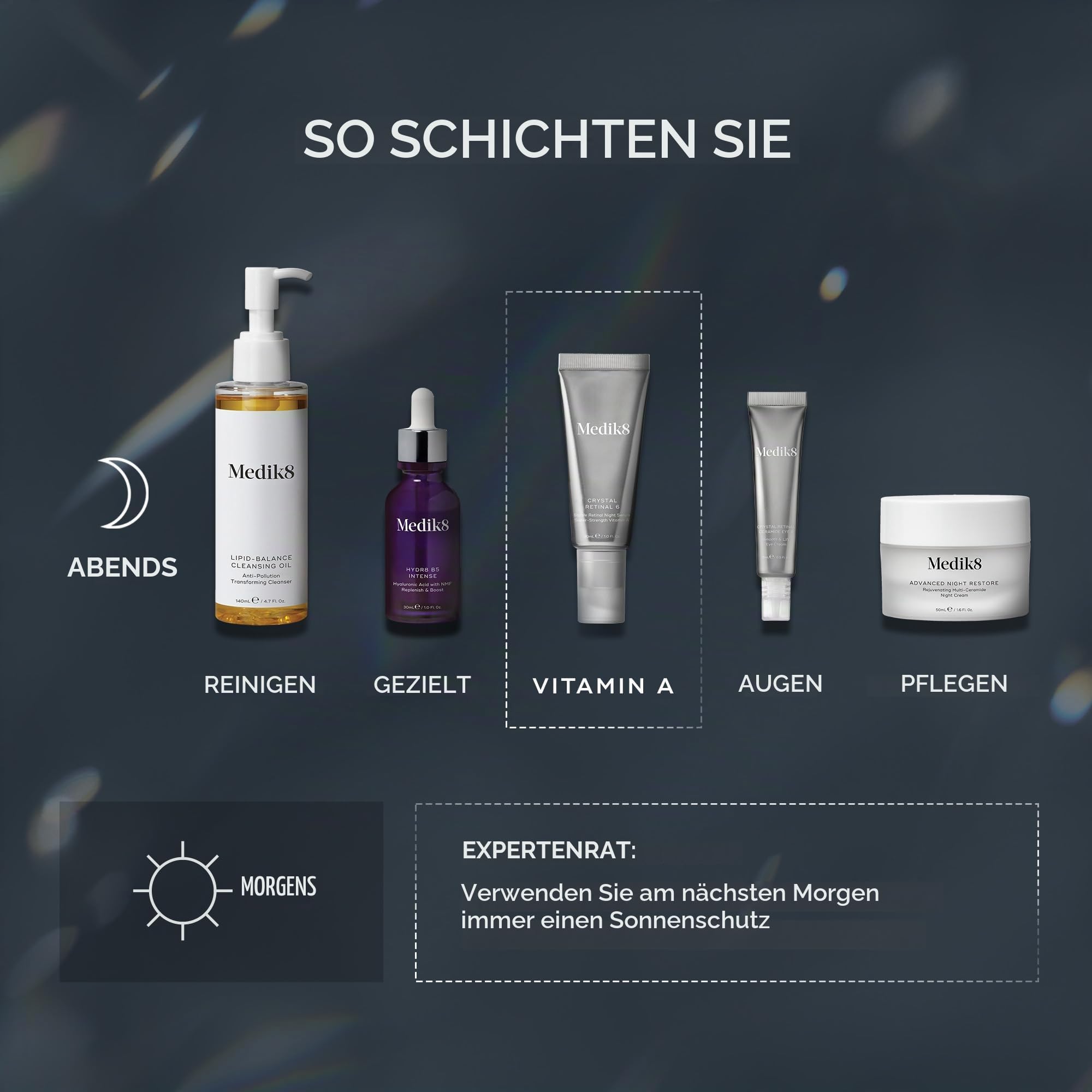 Medik8 Crystal Retinal 20 - Age-Defying Retinal Nachtserum - Verbessert Faltenbild - 0.2% Retinalstärke - 11-mal schneller als Retinol - Für sehr erfahrene Vitamin-A-Anwender - 30ml
