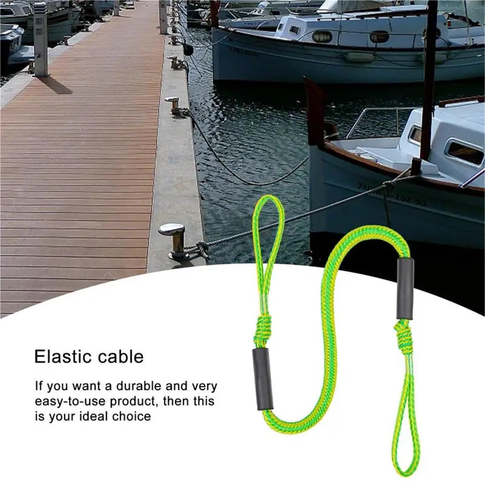 Festmacherleine, Bungee Dock Linie Festmacher for Boot Seil Ruderboot Zubehör Sicherheit Boot Angelrute Pol Wasser Ski Seil 1,2-1,6 m