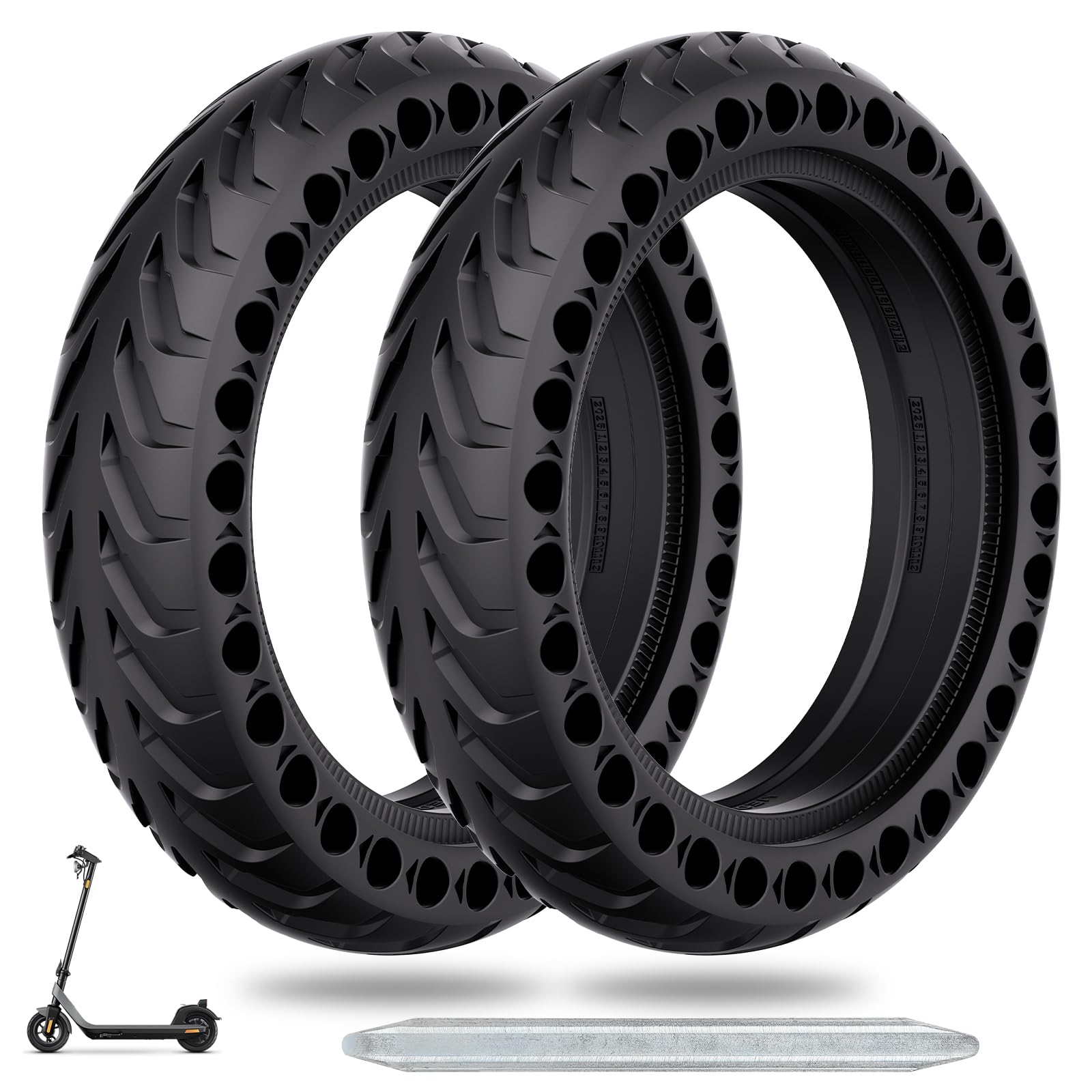 2pcs 8 1/2 x2 Solid Tires,50/75-6.1 Scooter Tire, Replacement Wheel Compatible with All 8.5inch Scooter Tires