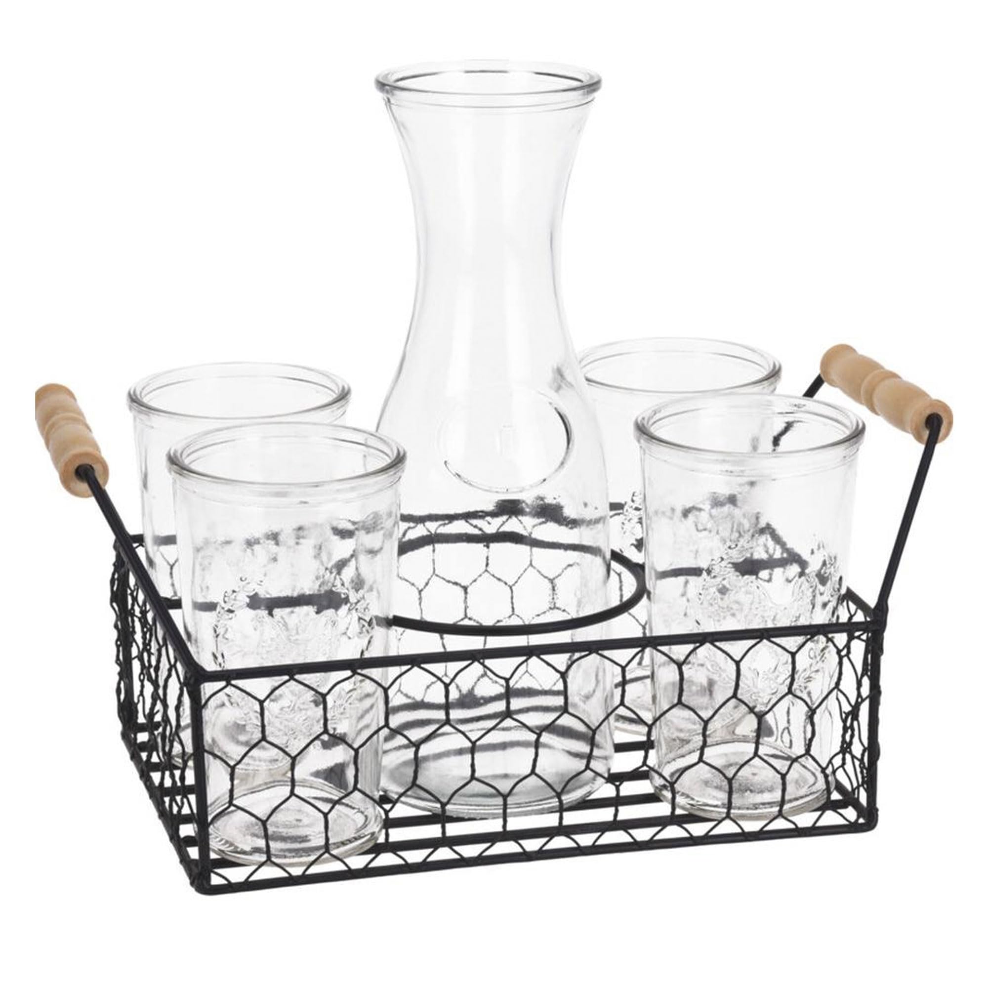 Carafe 1 l verre Well Home 4 verres 450 ml anti bouteille plastique