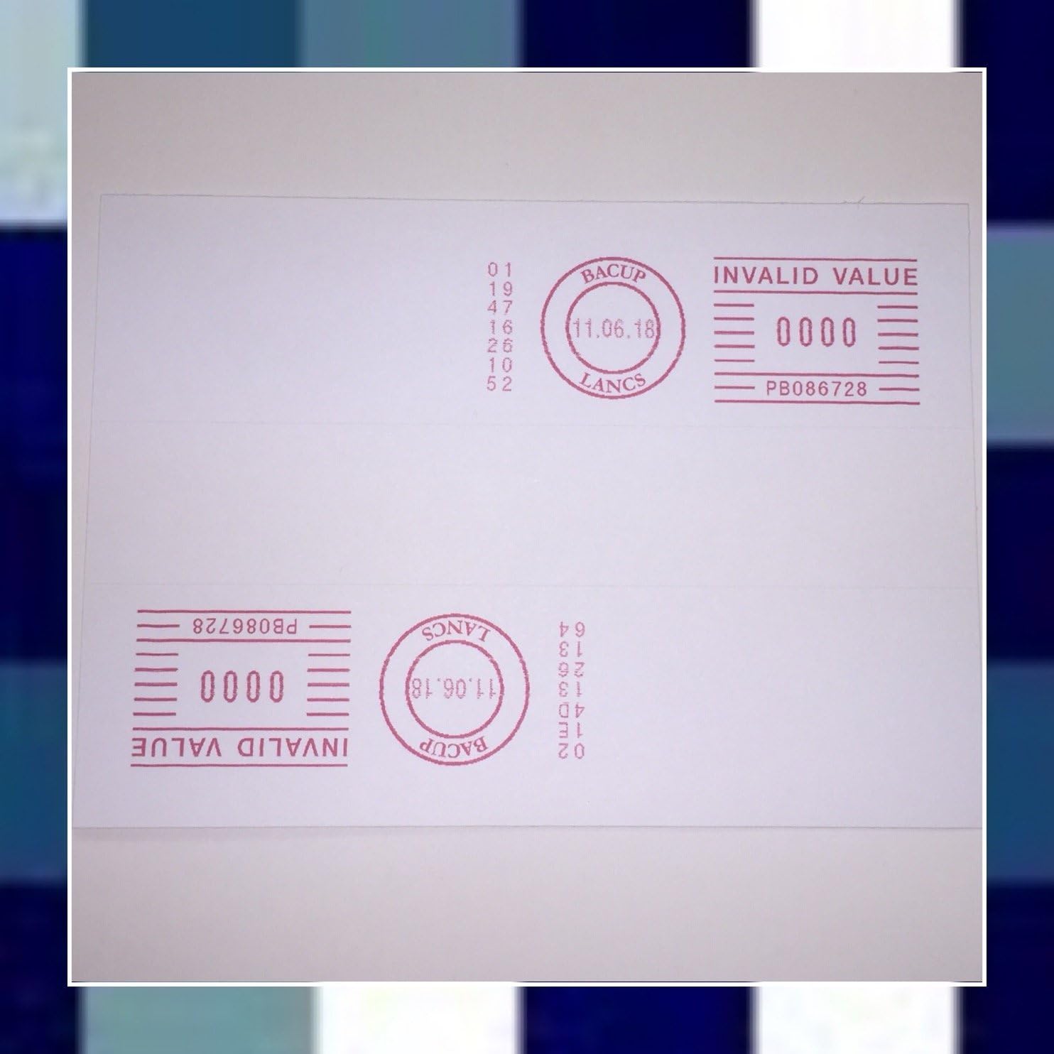 Franking Labels 500 sheets 2 Labels Per Sheet White Label Size 140mm x 38mm x 2 = 1000 Labels Total