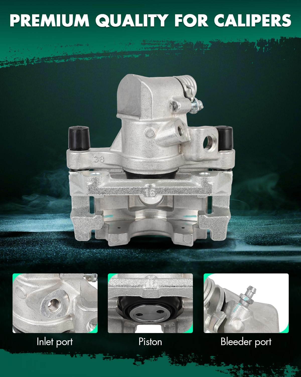 SCITOO 19B2954A 19B2955A Rear Left & Right Disc Brake Calipers Assembly w/Bracket For Mazda For 3,For Volvo For C30/For C70/For S40/For V50