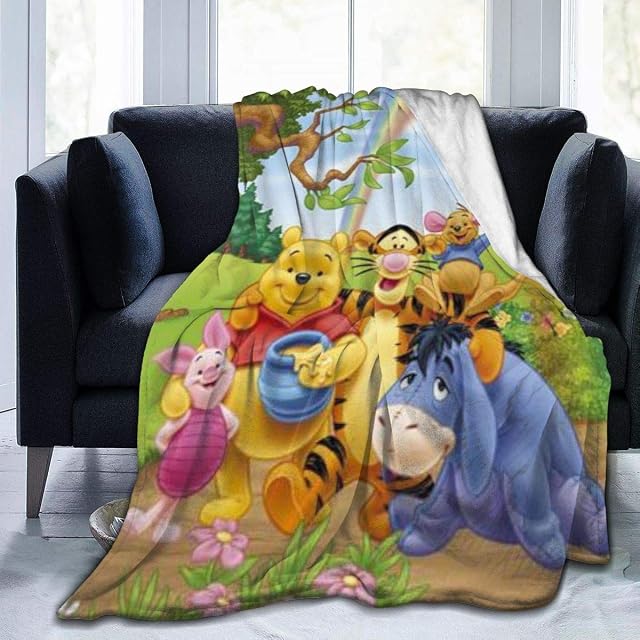 FASHIONDIY Winnie The Pooh Blanket Oversized Warm Adult Super Soft Blanket With Soft Anti-pilling Flannel For Adults & Kids 3D Print 50"x40"