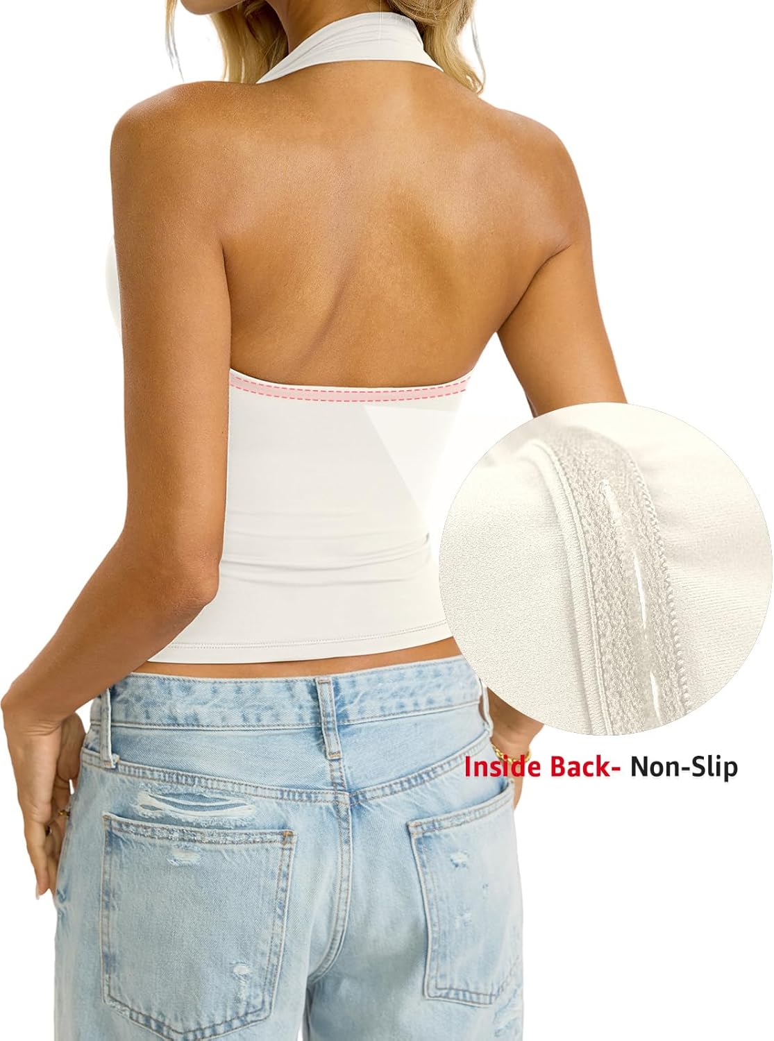 Womens Double Lined Square Neck Halter Tank Sexy Backless Shirt Y2K Sleeveless Top Fitted Going Out Clothes2026 - Image 6