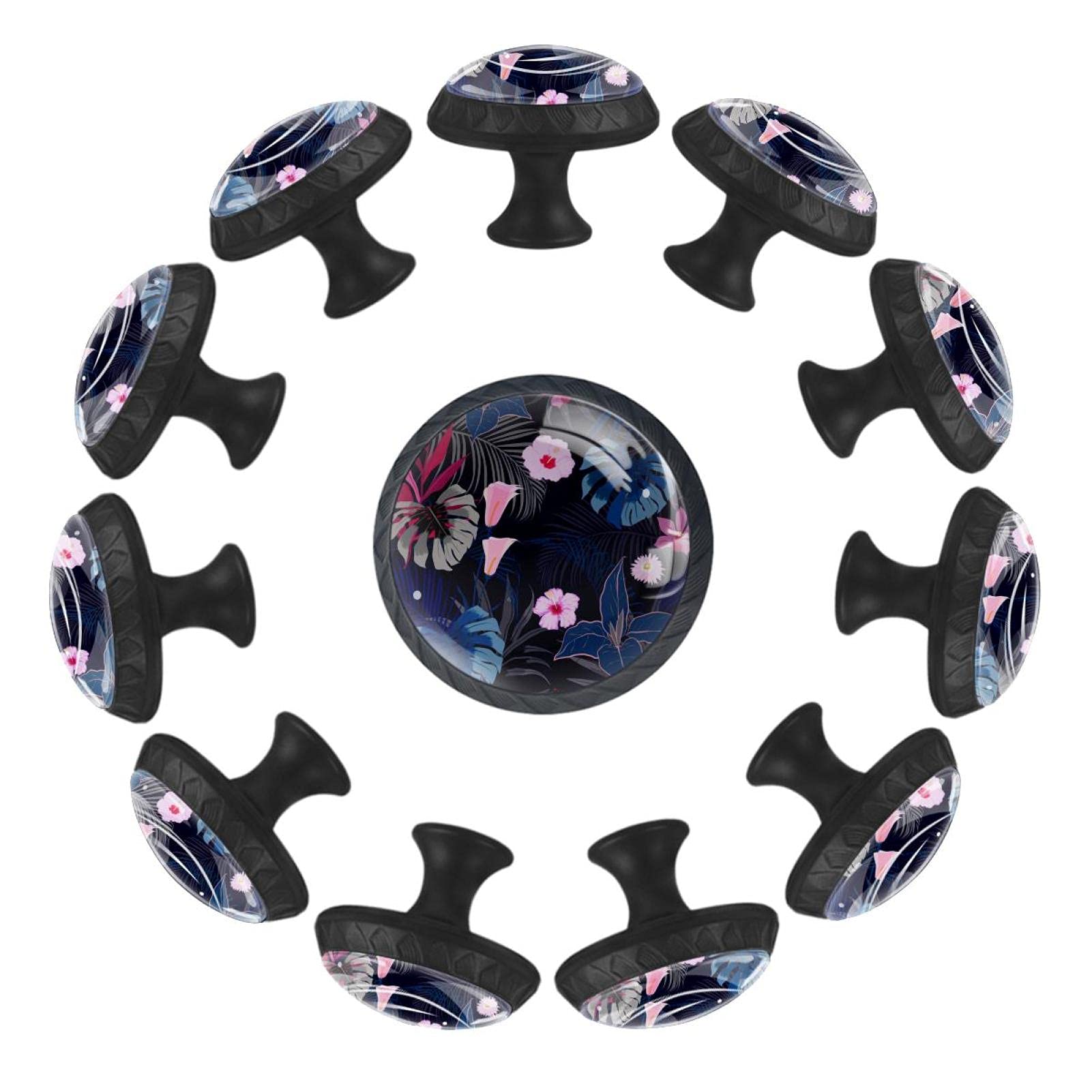 Boutons de tiroir ronds motif tropical 35mm lot de 12 poignées de commode chambre enfant