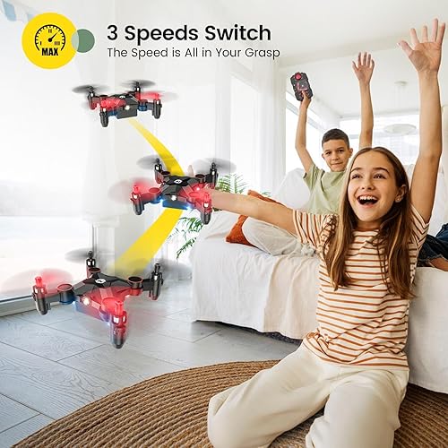 Miniatura 3 de Holy Stone HS190 Mini dron RC plegable para niños regalo portátil de bolsillo con soporte de altitud volteos 3D y modo sin cabeza fácil de volar