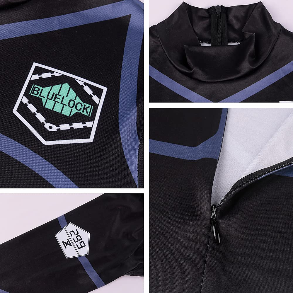 Charous Anime Manga Blue Lock Cosplay Itoshi Rin Sportbekleidung, Unisex, Sportkostüm für Cosplay