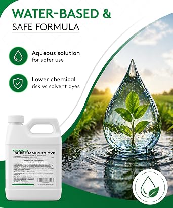ALLIGARE Super Marking Blue Dye for Herbicide Spray Indication - Highly Visible Water-Based Spray Dye for Pesticide & Fertilizer Application - Ideal for Agriculture & Right-of-Way Use - 1 Quart
