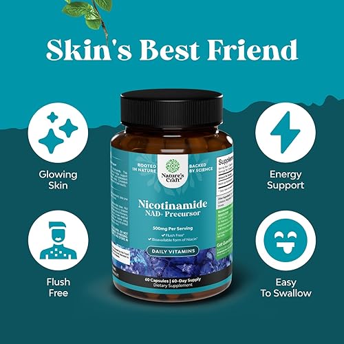 Miniatura 5 de Paquete de suplemento de resveratrol trans juvenil y cápsulas de vitamina B3 nicotinamida de 500 mg - con activador AMPK refuerzo cerebral refuerzo