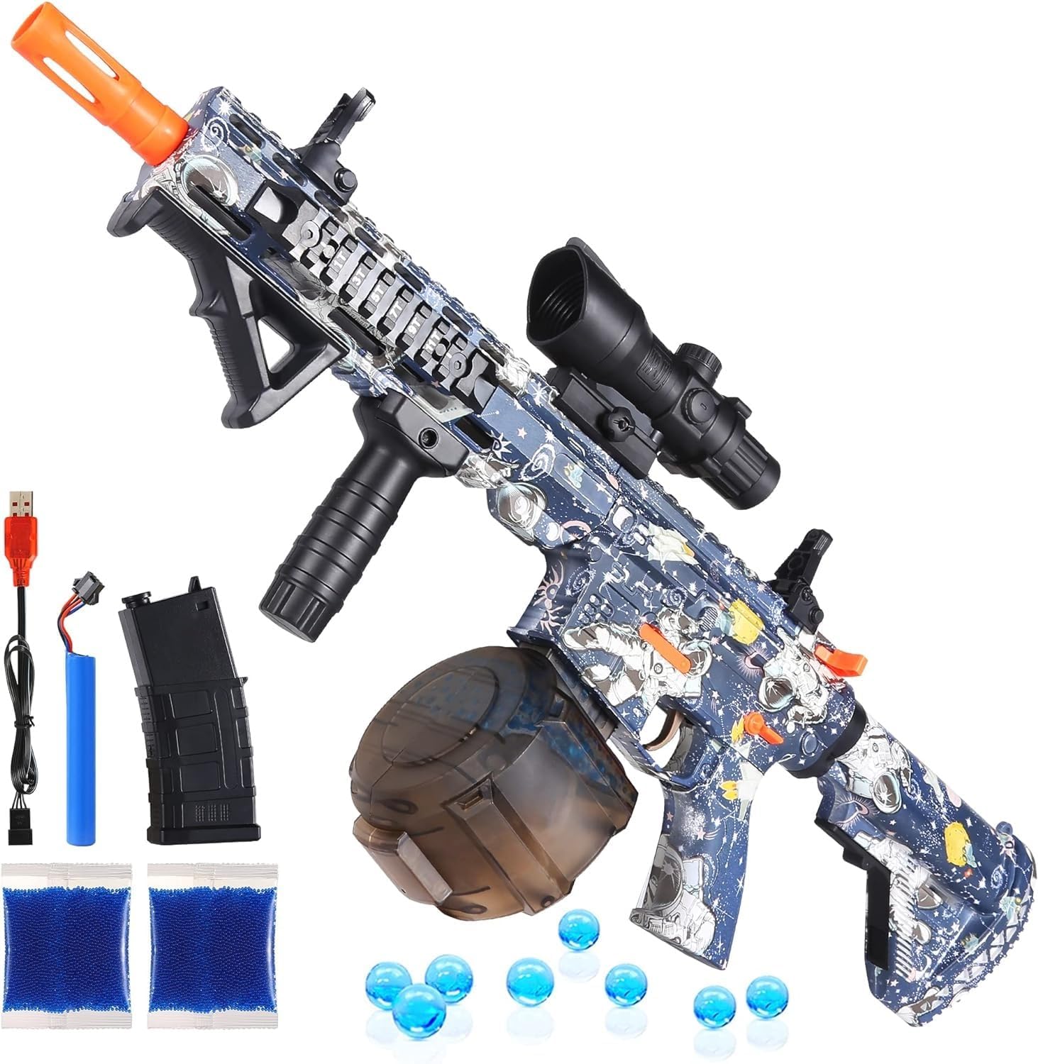 Electric Gel Ball Blaster Automatic Splat Toy Gel Ball Toy Blasters Shooting Games Summer Backyard Outdoor Activity for Adults Ages 14+