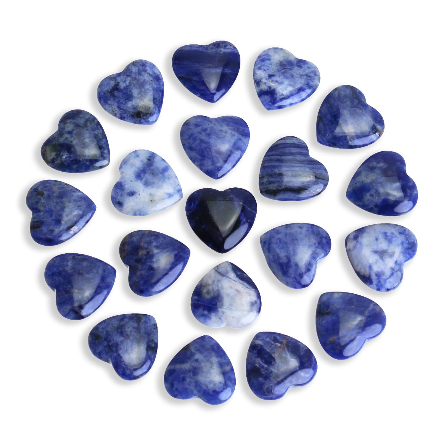 Nvzi Tumbled Polished Natural Lapis Lazuli Crystals Heart Stones, Crystals and Healing Stones Quartz Bulk for Wicca, Reiki, Healing Energy, Chakra
