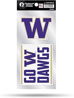 Rico Industries NCAA Unisex-Adult Double Up Die Cut 2-Piece Sticker Sheet