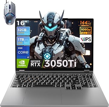 TOPGRO S1 Pro Gaming Laptop Core i9-9880H Max 4.8GHz RTX3050Ti 16GB Memory / 1TB SSD 16-inch Gaming Mouse / Mouse Pad Included Laptop 8 Cores / 16 Threads Gaming Mode / Japanese Keyboard Cover / Built-in Graphic / High Performance / High Heat Dissipation / Video Editing / Camera / Windows 11 pro