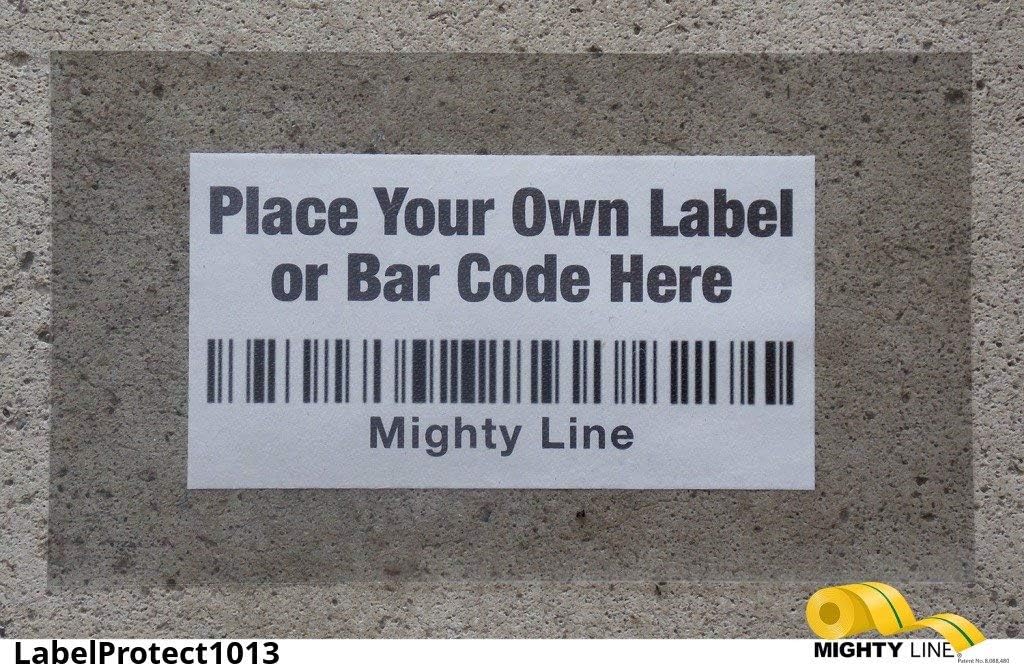 Mighty Line Clear Label Protectors Covers for Sealing Barcode Stickers, Industrial, Warehouse, 5S Supplies, Peel and Stick Adhesive for Floor Marking, 6" Wide x 10" Long, Pack of 100