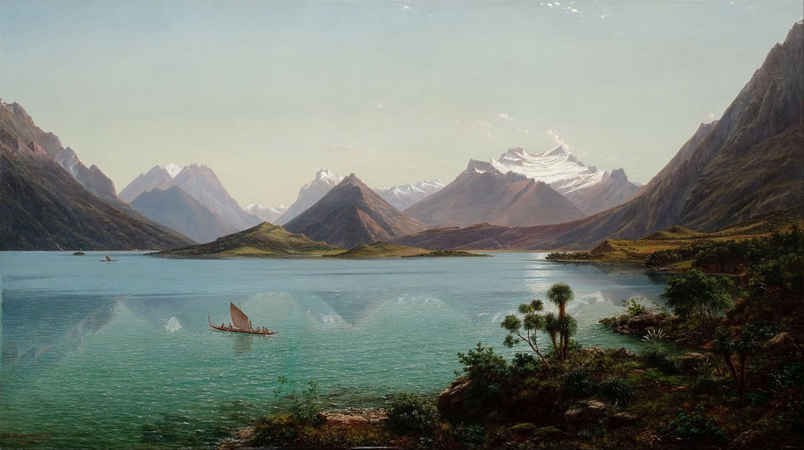 Impression d'art Lac Wakatipu Eugene Von Guérard toile haute définition - 5