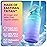 EnergyBud 1 Gallon Water Bottle Removable Straw And Handle Dishwasher-Safe BPS & BPA & DEHP Free +2 Brushes Big/Large Bottle With Time Markers Wide Mouth Leakproof 128 oz Jug (Turquoise & Purple)