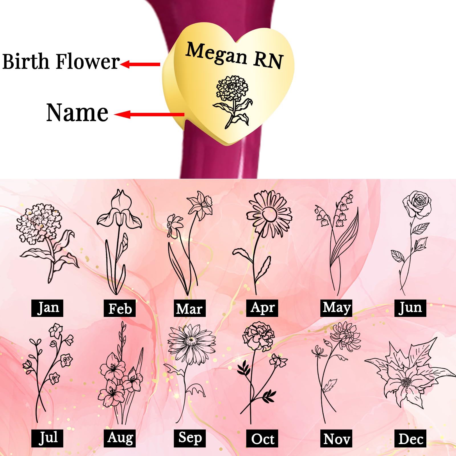 Stethoscope Name Tag Personalized Nurse Gifts Custom Stethoscopes ID Charms Accessories Engraved Stethoscope ID Tag Work Doctor Medical Assistant