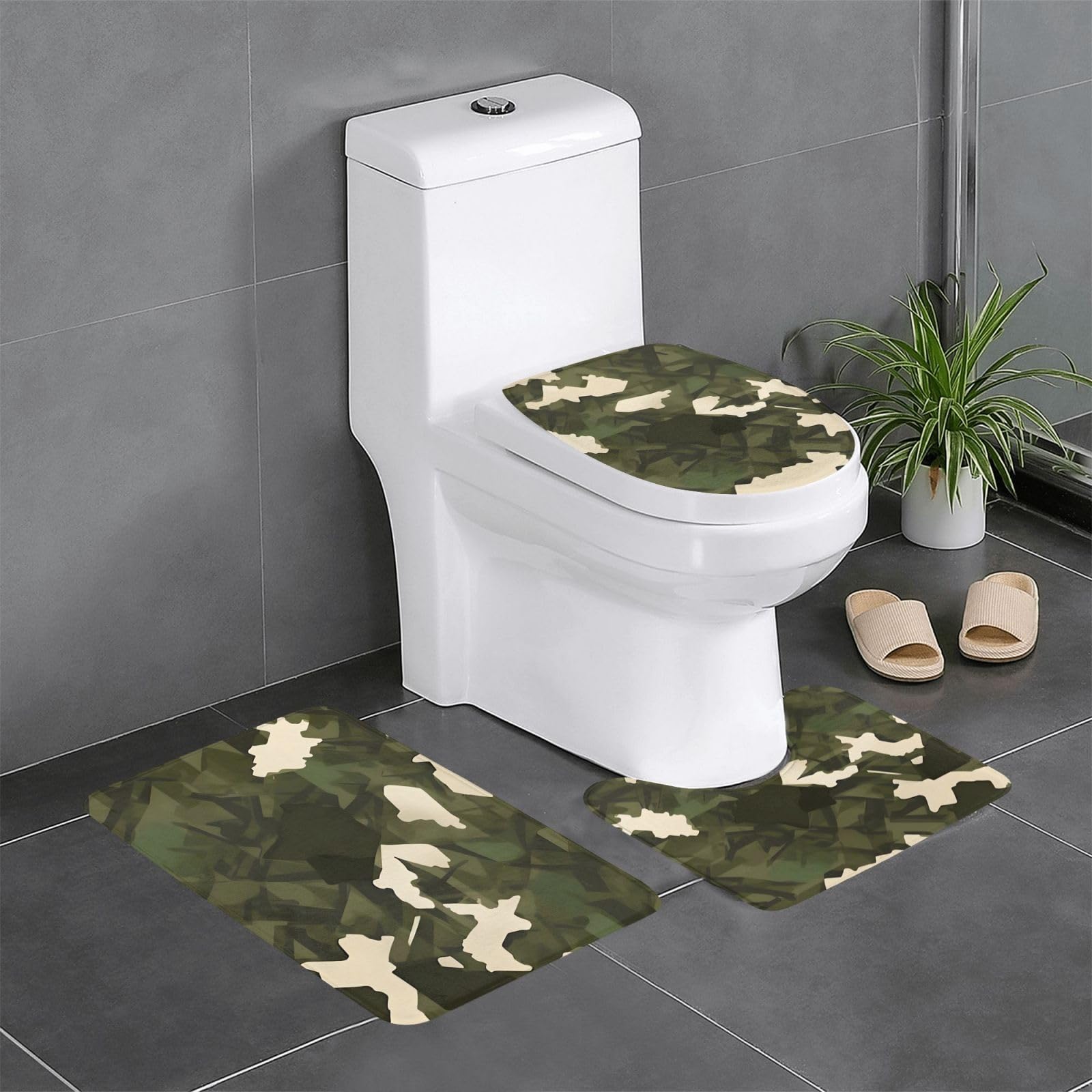 Tapis de salle de bain militaire lot de 3 absorbant et antidérapant lavable