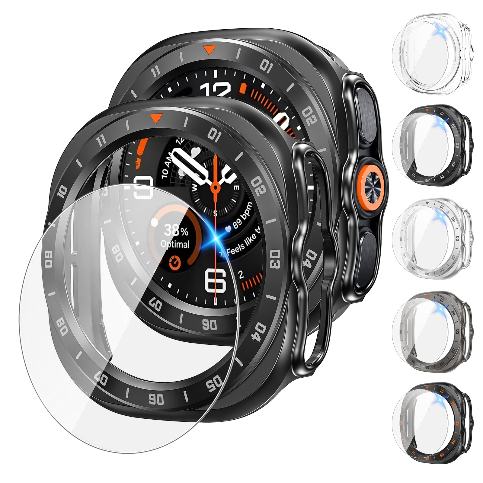 Tensea 5+5PCS for Samsung Galaxy Watch Ultra 2 47mm Screen Protector &amp; Case