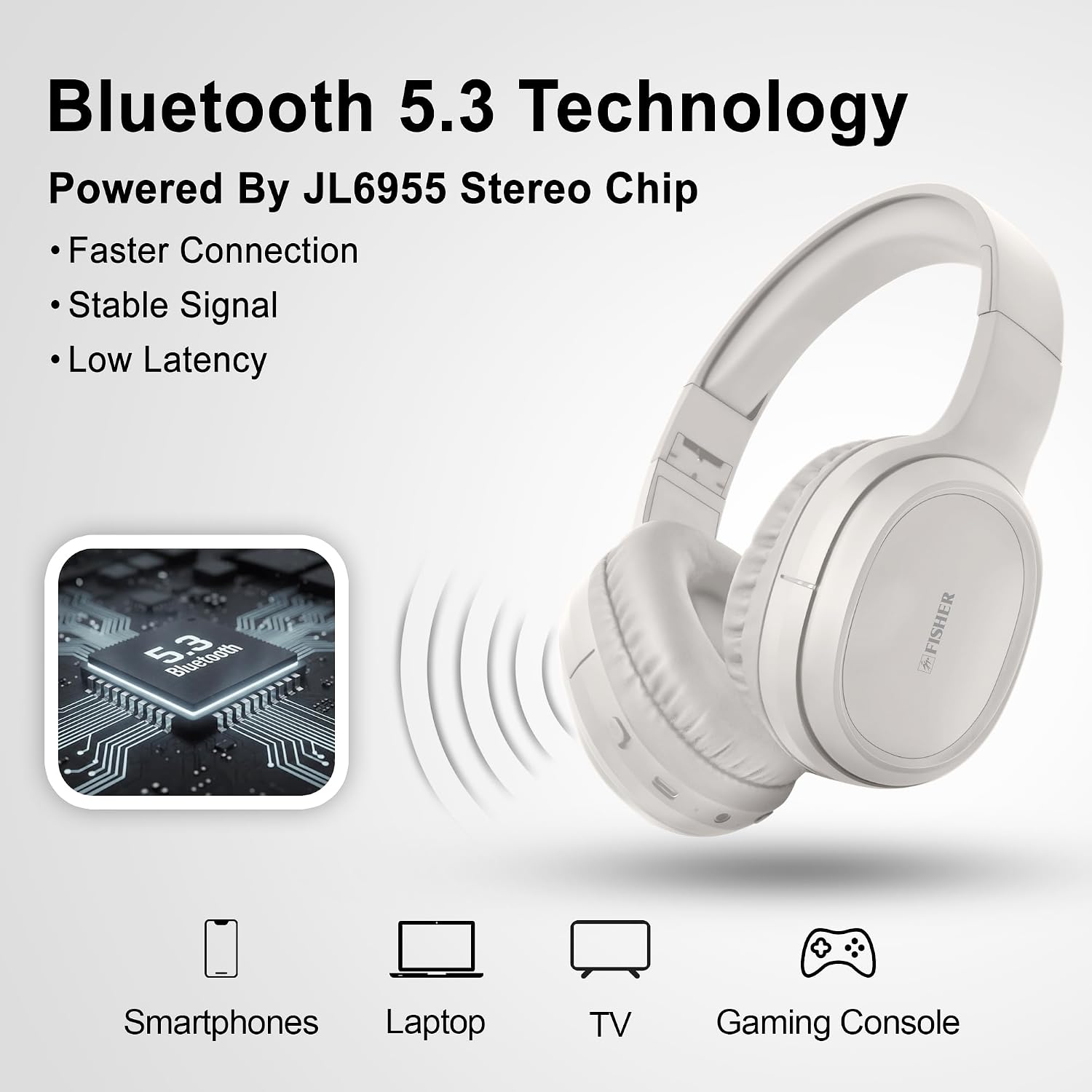 Fisher Active Noise Cancelling Headphones, Over Ear Headphones Wireless image 2