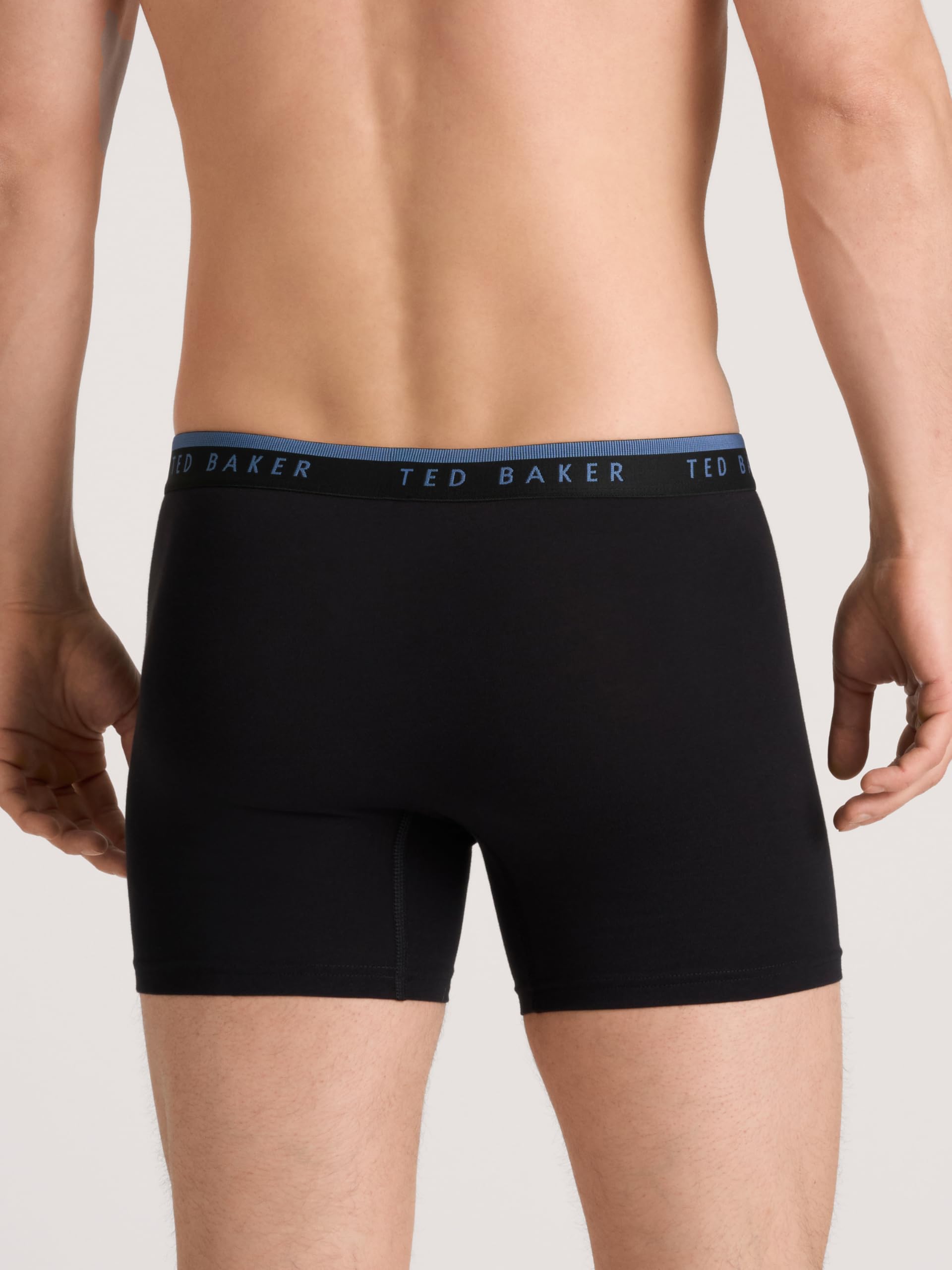 Ted Baker Męskie bokserki ze stretchem, 4 szt., czarne piękno, XL, Czarne piękno, XL