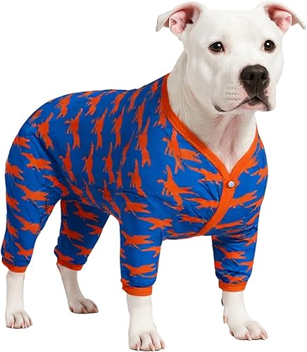 Miniatura 9 de LovinPet Pijama grande para perros, camiseta interior para abrigos de perro, antilamer, para calmar la ansiedad de mascotas, estampado de