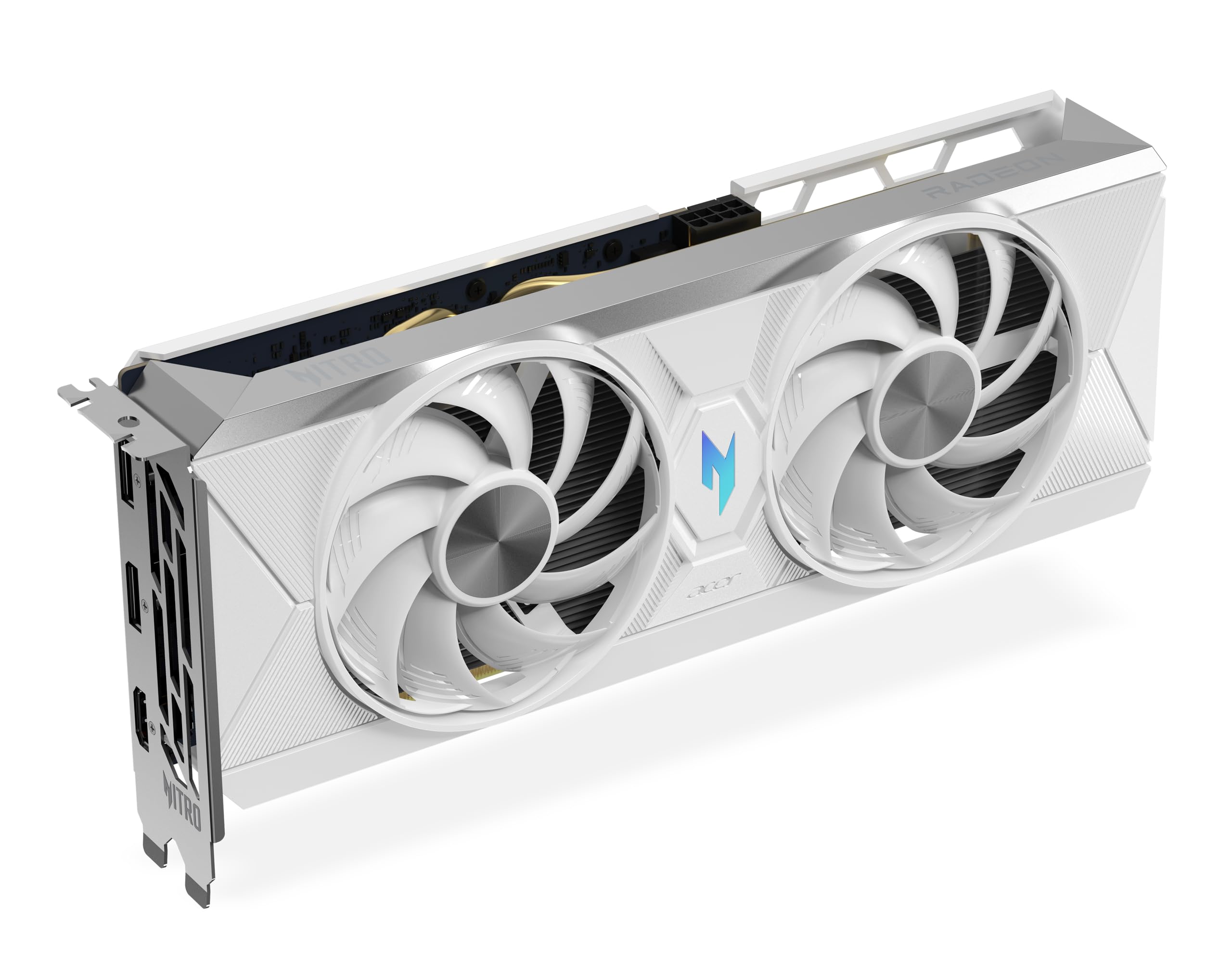 Acer Nitro Radeon RX 9060 XT OC - AMD Grafikkarte (8 GDDR6, 128 Bit, PCIe 5.0 x16, 1x HDMI 2.1a 2X DP 2.1b) 2X Nitro FrostBlade, 1x8 pin, Slot Space: 2