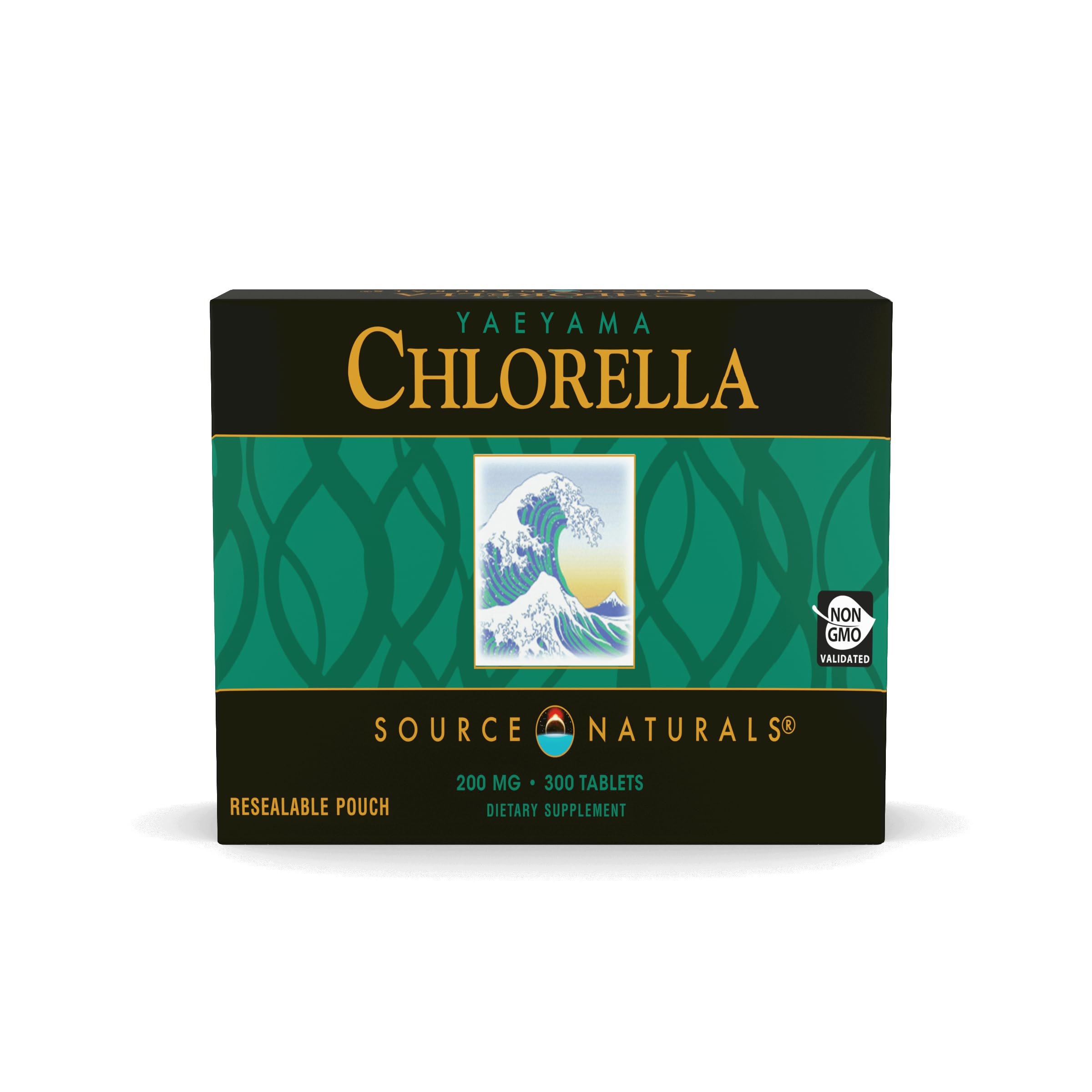 Source Naturals Yaeyama Chlorella Box 200 mg Freshwater Green Superfood, Plant-Based B12-300 Tablets
