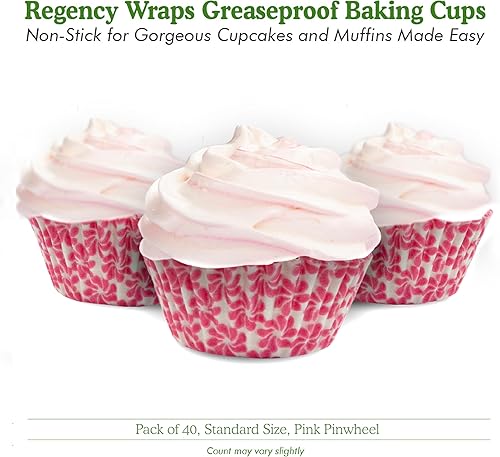 Vista 203 de Regency Wraps Vasos para hornear de grado profesional a prueba de grasa, paquete de 40 unidades, revestimientos estándar, lunares azul cobalto