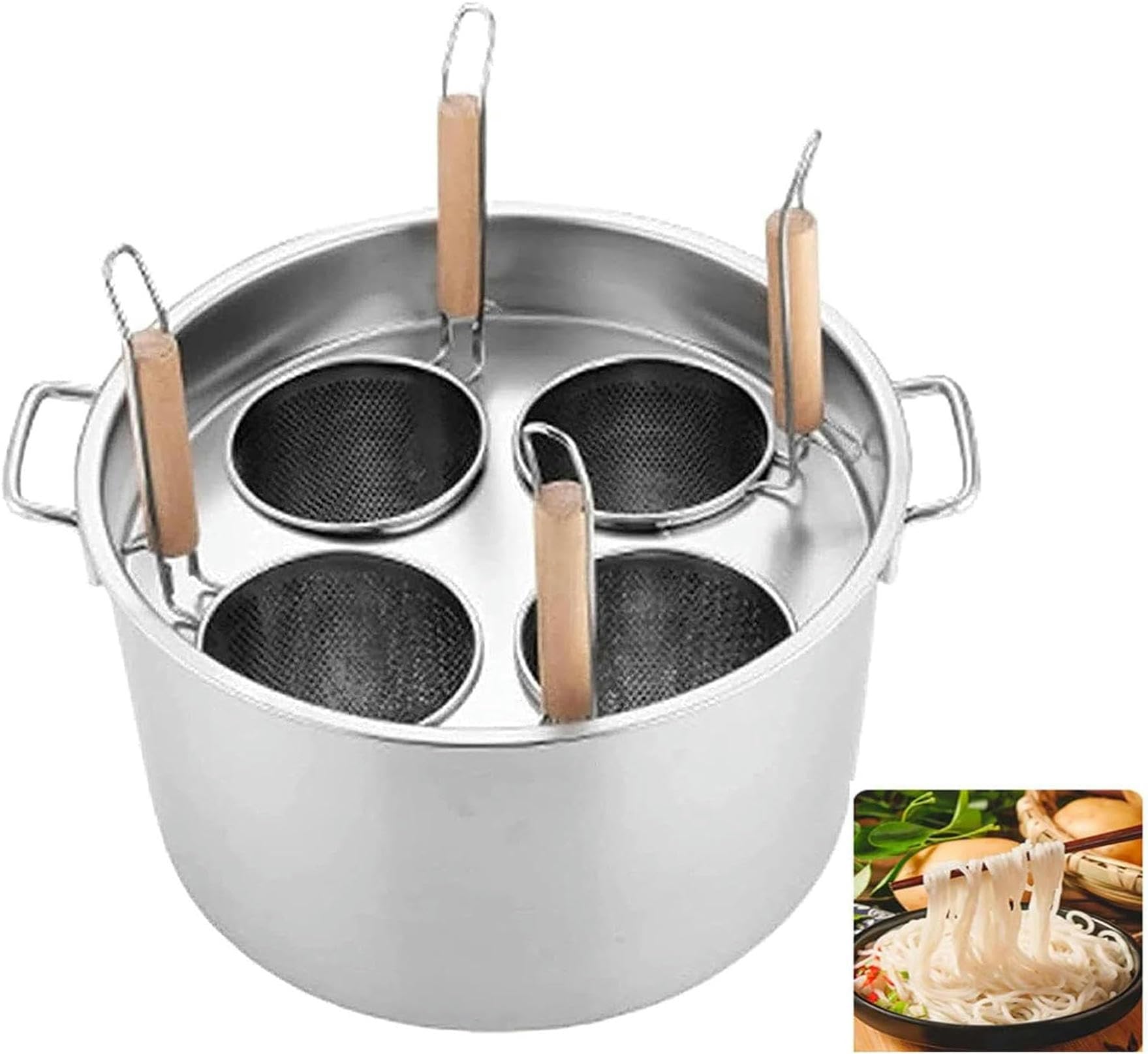 MYUYEE Heavy Duty Stainless Steel Stockpot With Lid - Multi-Purpose Cookware For Cooking, Simmering Soup & Stews - Suitable For Home And Restaurant Use (3 Holes-A)