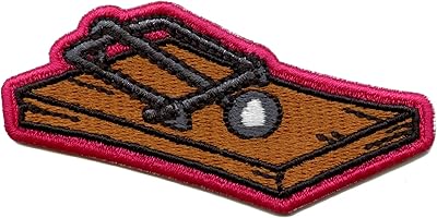 Crack Mouse Trap Patch Funny Pink Trick Embroidered Iron On