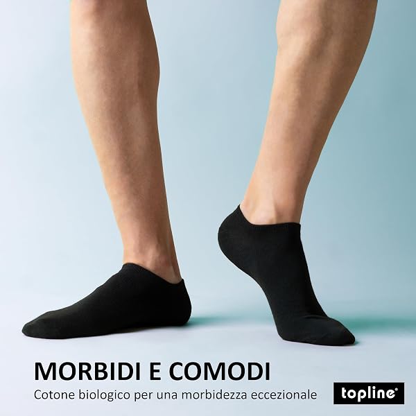 topline 12 Paia Calzini Uomo Corti e Calzini Donna Corti - Fantasmini Uomo e Fantasmini Donna - Calzini uomo e Calzini Donna in Cotone e Traspiranti - 3