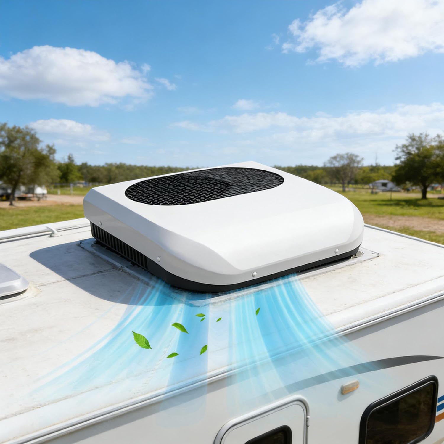 Aria Condizionata Camper, Condizionatore Camper 12v, 12000 Btu, 5 Velocità Del Vento Regolabili, Raffreddamento Da 1900 W, 470 CFM, Per Camper, Furgoni Camperizzati, Auto, Semirimorchi 12V