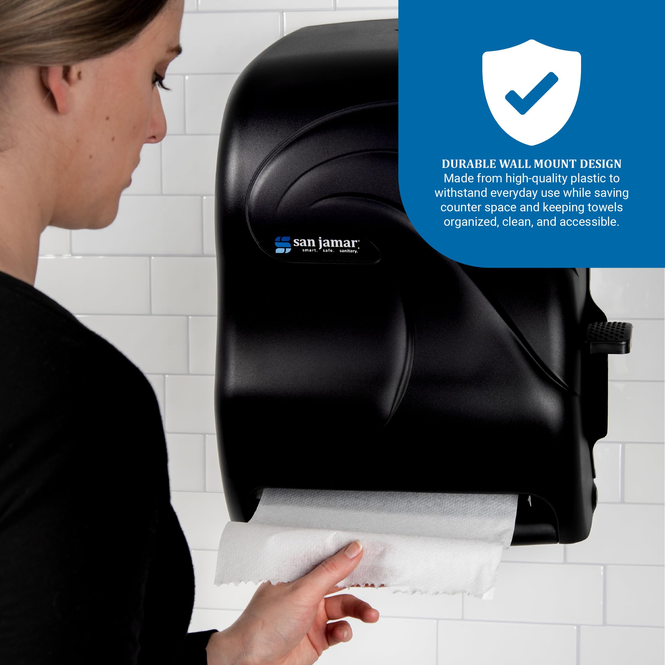 San Jamar T1190TBK Palanca rollo dispensador de toalla, los océanos, perla negra, 12 15/16 W x 9 1/4d x 16 1/2H