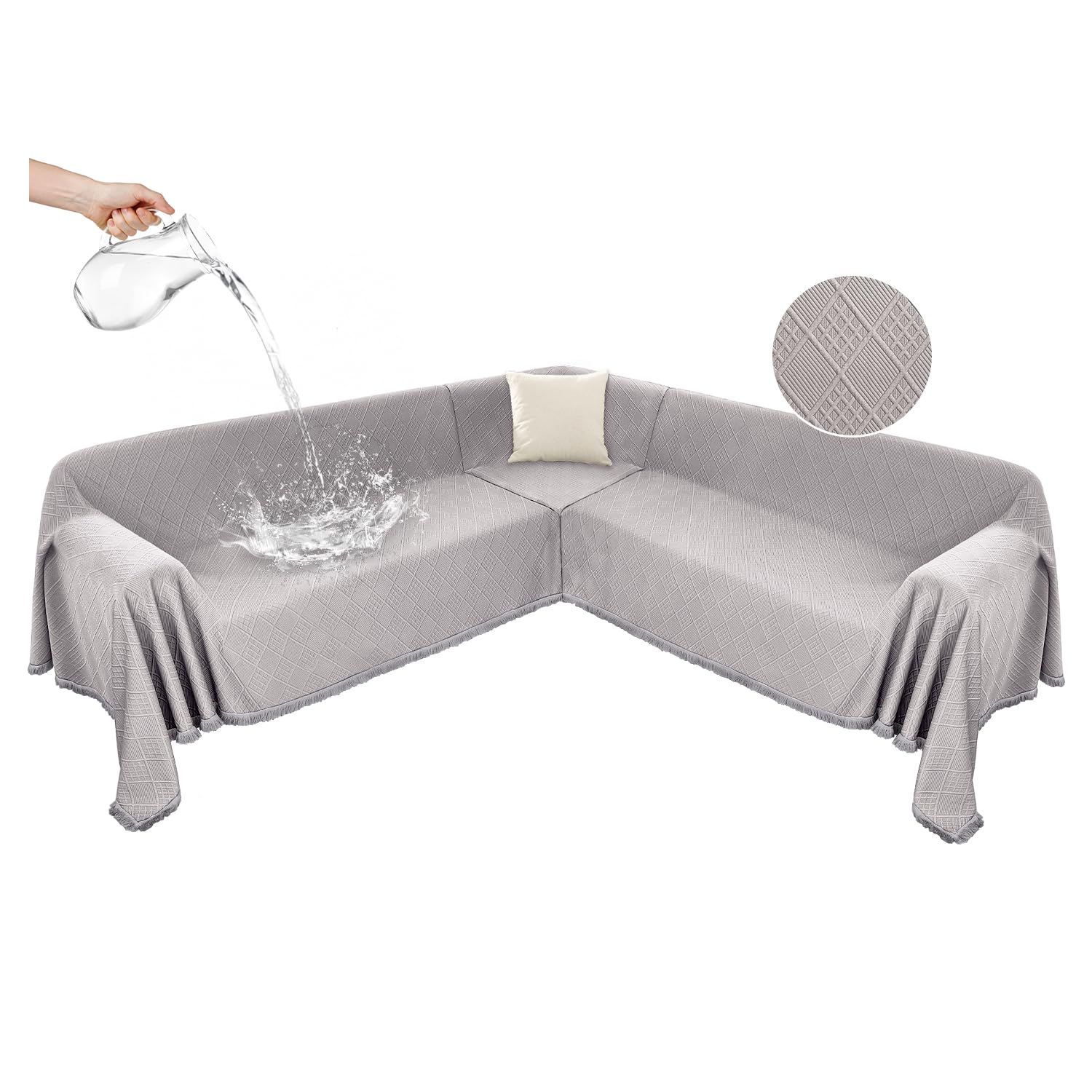 HYZOTEX Waterproof Sectional Couch Cover