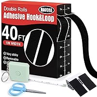 Vista 12 de Navona Tiras de gancho y bucle de 30 pies x 1 pulgada con adhesivo, 2 rollos de cinta de gancho y bucle resistente con respaldo para el hogar