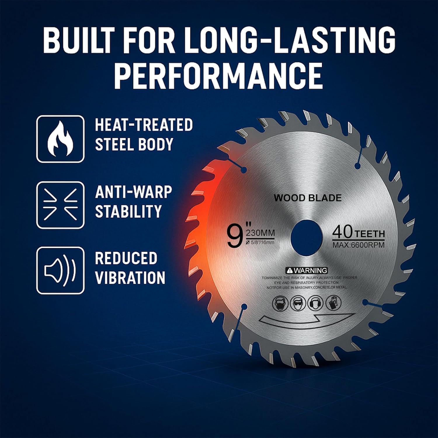 9 Inch Table Saw Blade 2 Pack, 40T Carbide Tipped Circular Saw Blade 5/8" Arbor, Smooth & Clean Cut for Wood, Plywood, Table Saw & Miter Saw