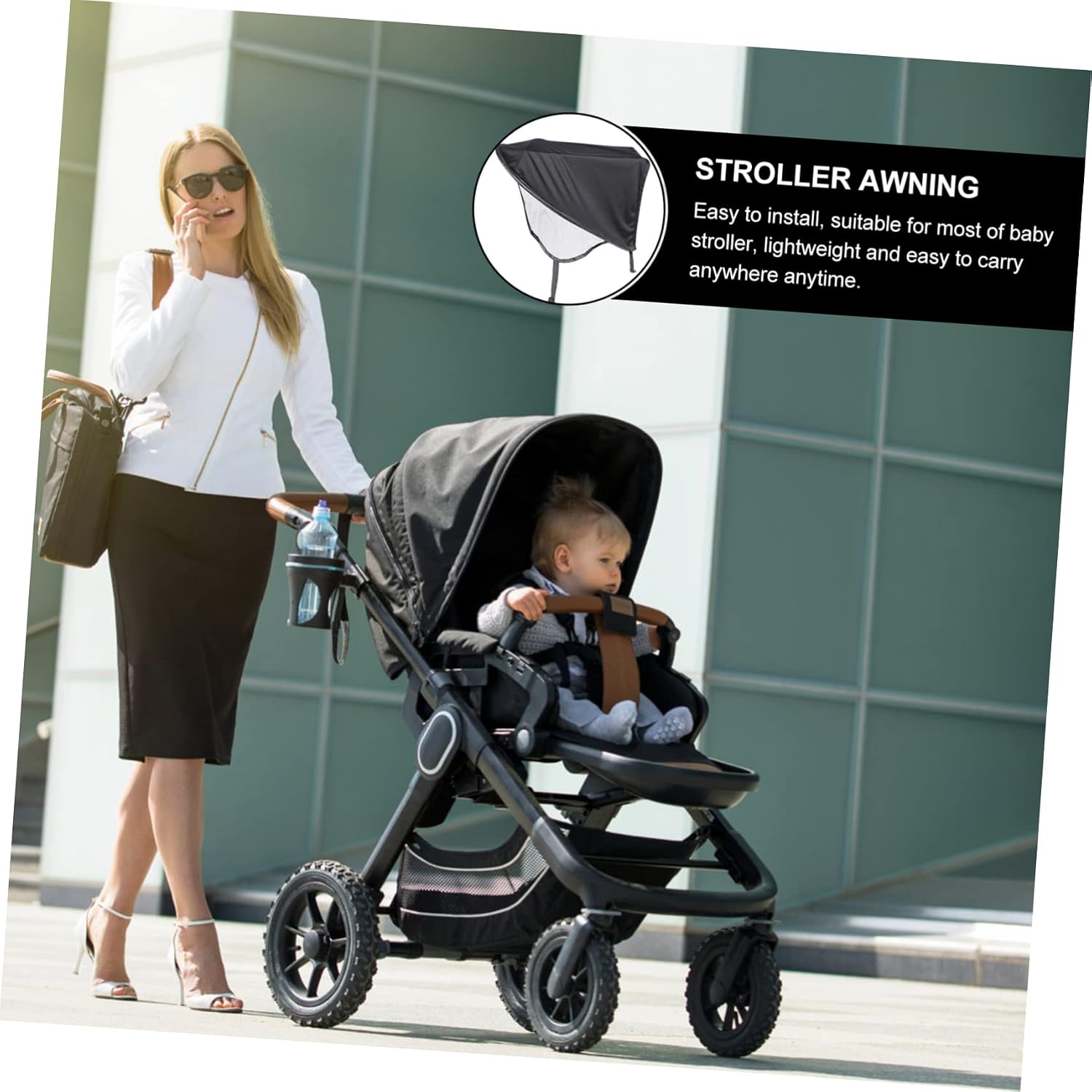 2pcs Beach Shade Canopy for Stroller Stroller Sunshade Cover Extended Design Sun Protection for Easy to Install Canopy