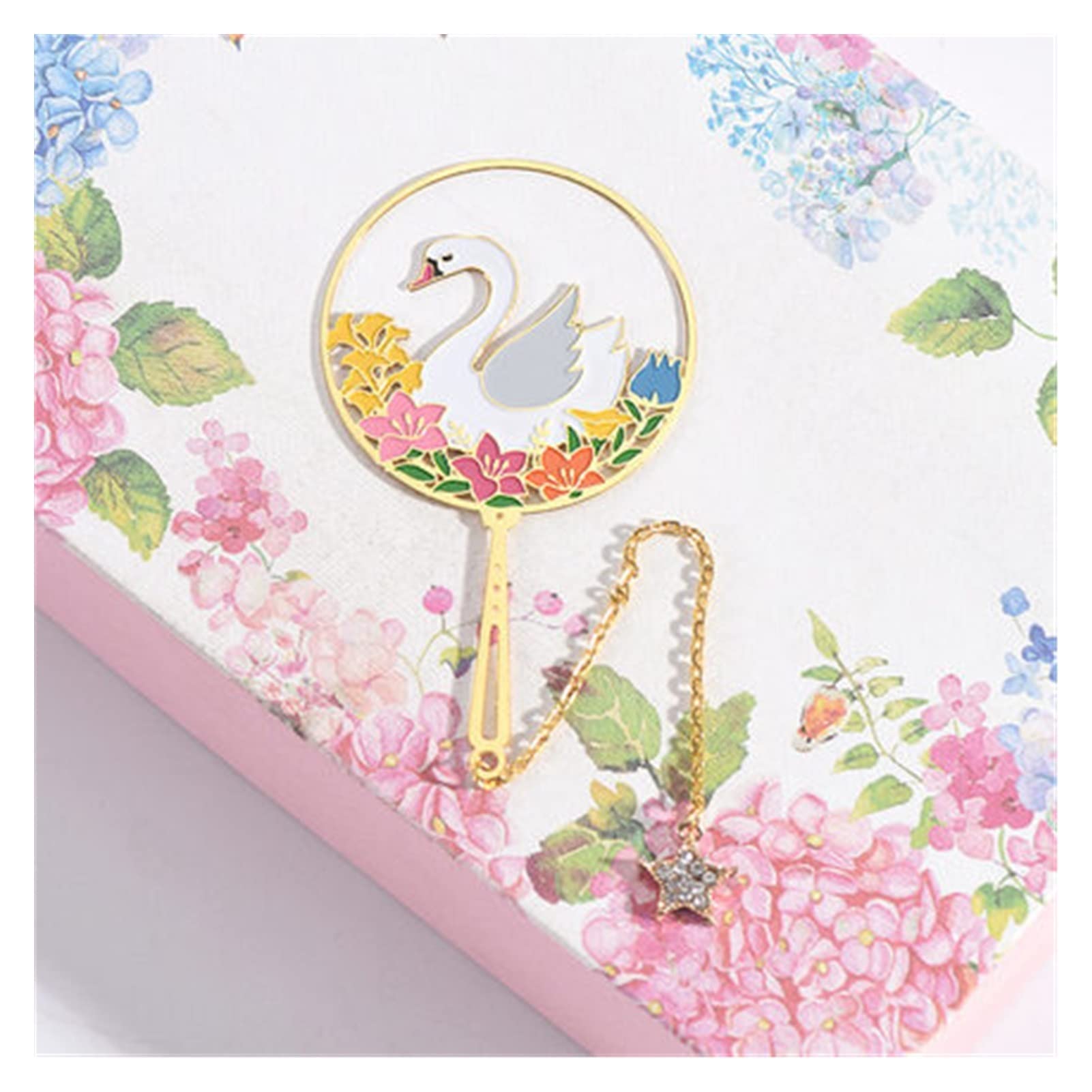 SUNESA Lesezeichen Schöner chinesischer Stil Swan Fan Metal Lesezeichen Quasten Anhänger Buch Mark for Kinder School Office Supplies Buch Markierungen (Color : 3)