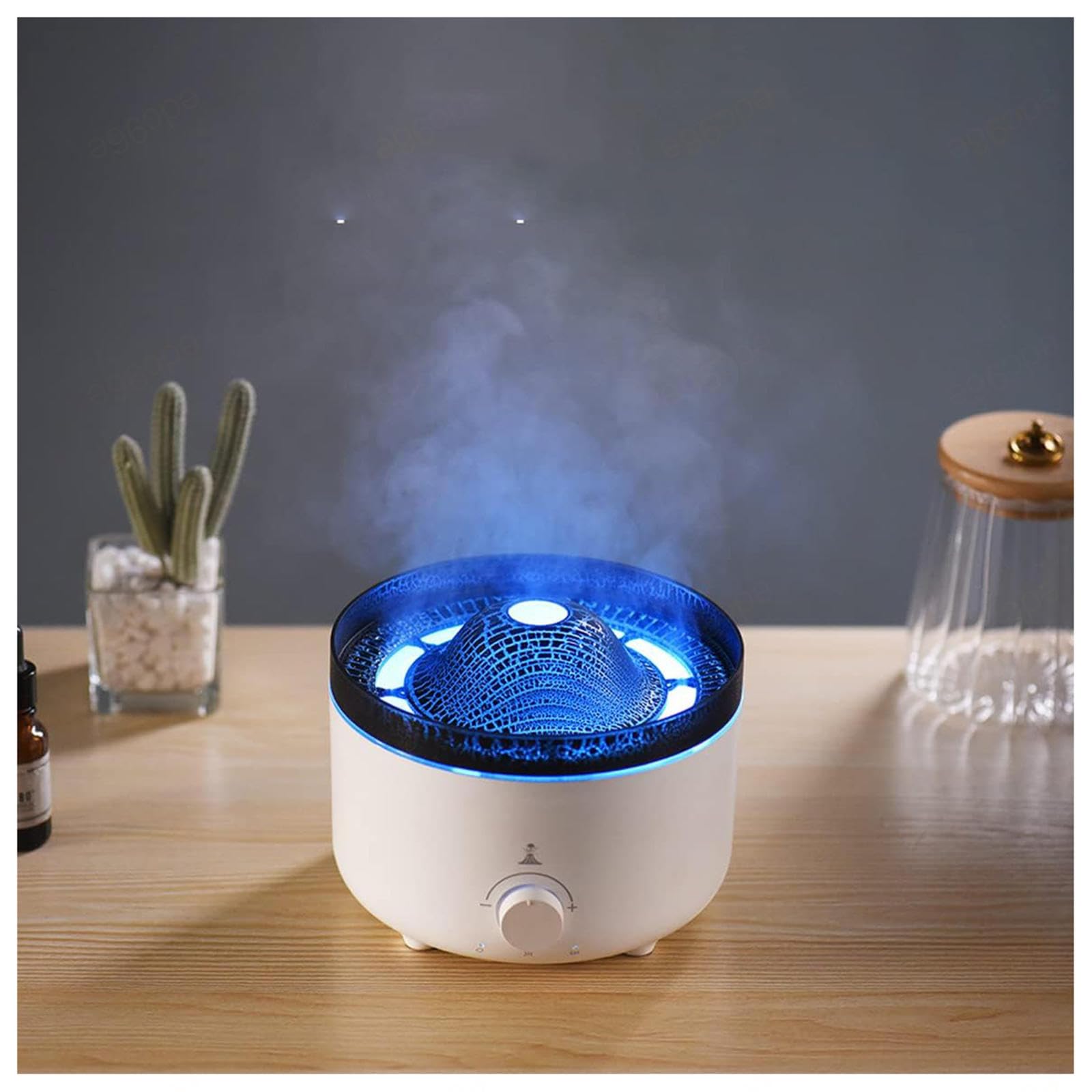 Humificadores De Humedad, Aroma Diffuser 2 Colores con Efecto Llama,Control Remoto, Humidificador Ambiente para Dormitorio,Oficina,SPA,Yoga,C