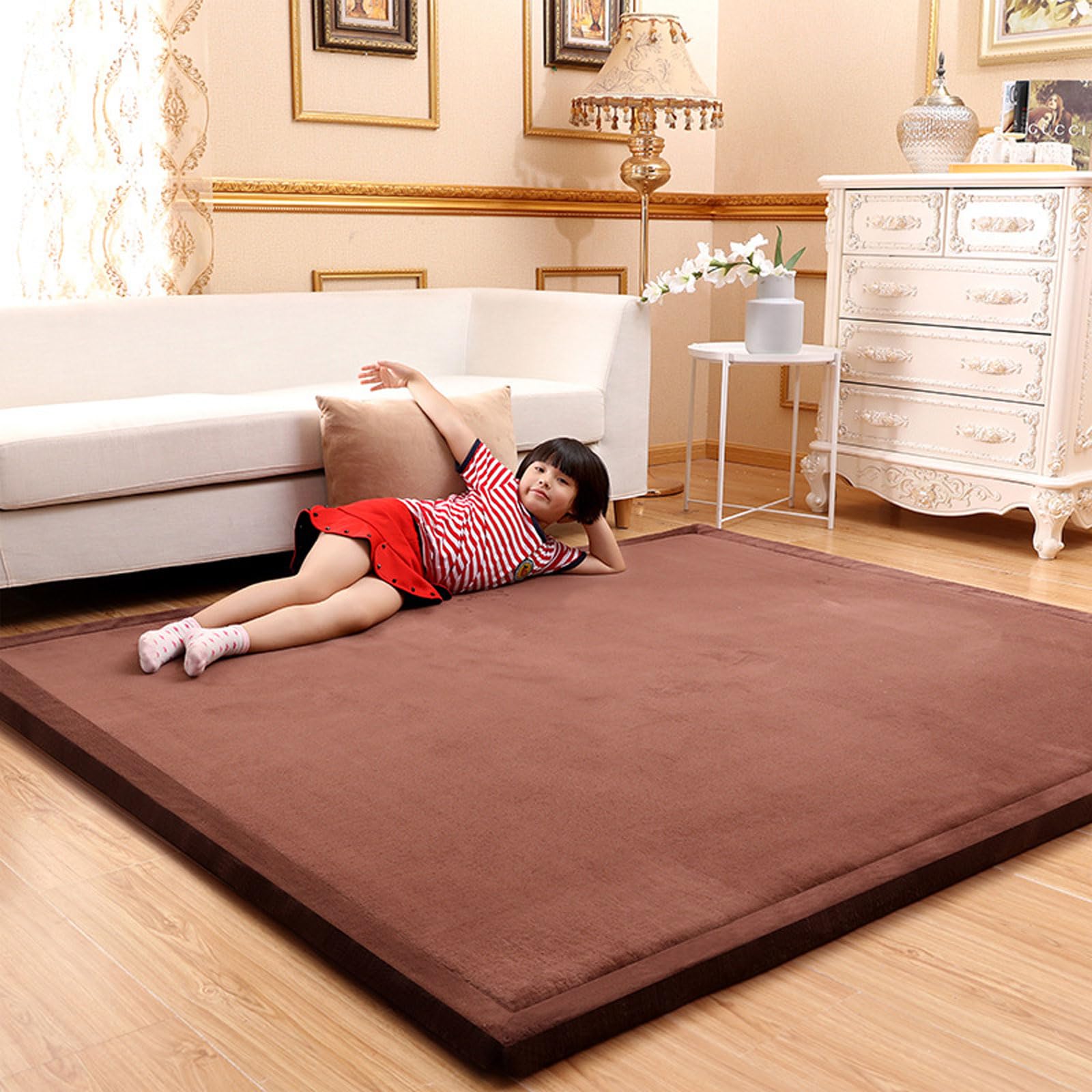 TYYUETY Tatami Mat - Living Room & Bedroom Padded Memory Foam Rug - Kids & Nursery Playroom Carpet - Large & Small Sizes