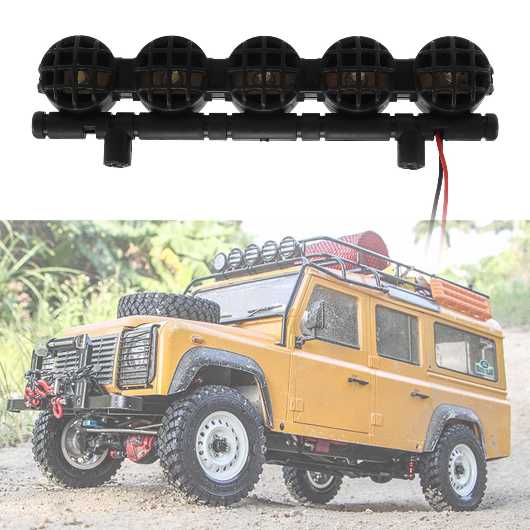 Borimend RC Car Roof Lamp LED Light Bar for MN D90 D99S MN98 MN99S MN-90 1/12 RC Car Upgrade Parts, Black - Image 3
