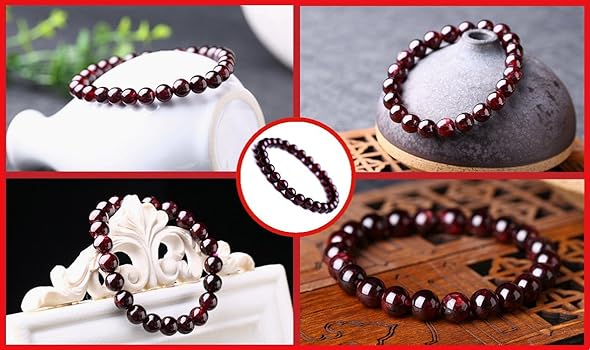 Amazon | ガーネット 柘榴石 ブレスレット 天然石 数珠 パワーストーン