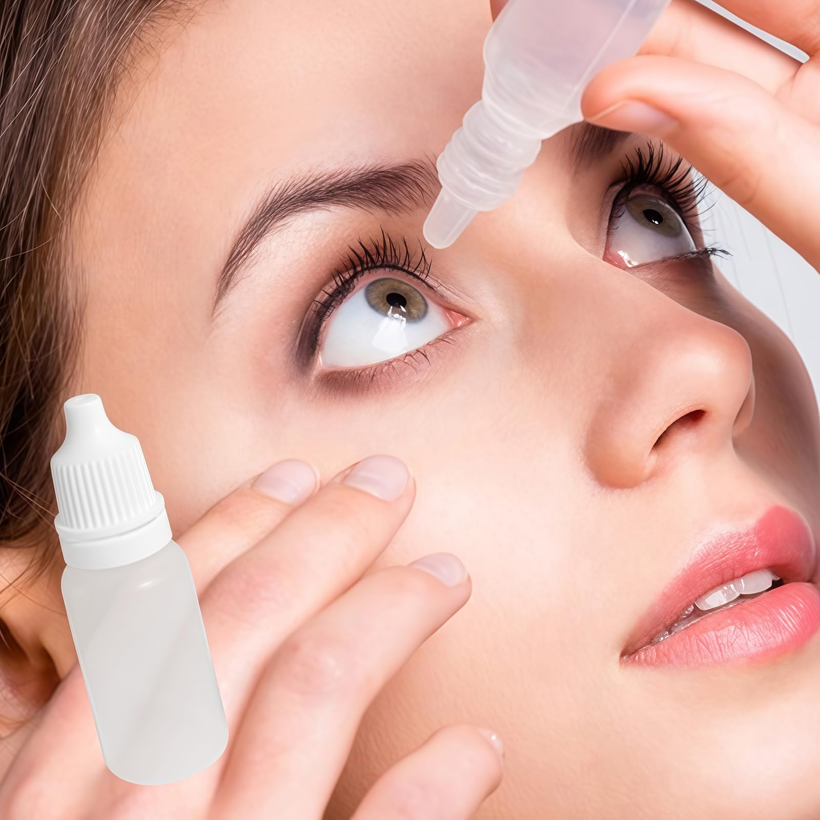 erioctry 50 szt., 30 ml, puste plastikowe butelki z kroplomierzem (krople zatyczki można usunąć), przenośna plastikowa butelka z kroplomierzem do oczu, pojemniki do wielokrotnego napełniania (30 ml)