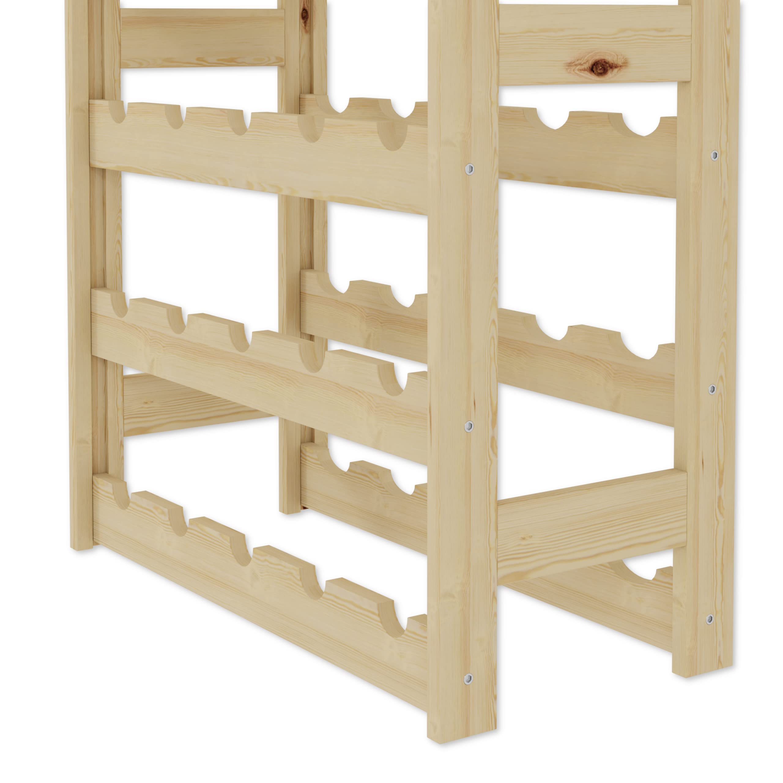 Lenmar Serie RW RW-1-30 - Portabottiglie in legno per bottiglie di vino naturale, 86 x 53 x 25, 6 lettini, per 30 bottiglie, vino, portabottiglie, cantina, mensole