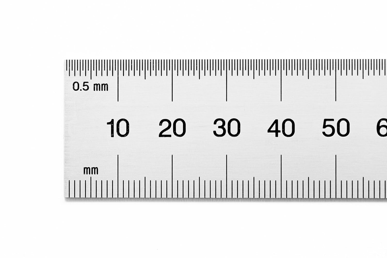 PEC Tools Rigid Metal Ruler, 12"/300mm High-Precision Steel Rule with Satin Chrome Finish, English & Metric Graduation (1/32", 1/64", 0.5mm, 1.0mm), Fully Hardened and Tempered, Made in USA