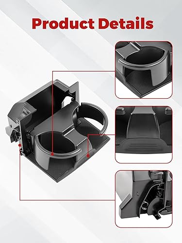 Miniatura 4 de Portavasos de consola compatible con Nissan Pathfinder 2005-2012, Nissan Xterra 2005-2015, Nissan Frontier 2005-2019 reemplaza 96965-ZP00C