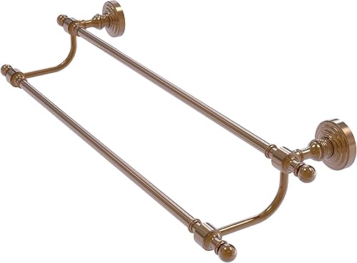 Miniatura 3 de Allied Brass RW-72/24 Retro Wave Collection - Toallero doble de 24 pulgadas, color blanco mate Mate blanco,Cromo pulido,Bronce antiguo,Bronce