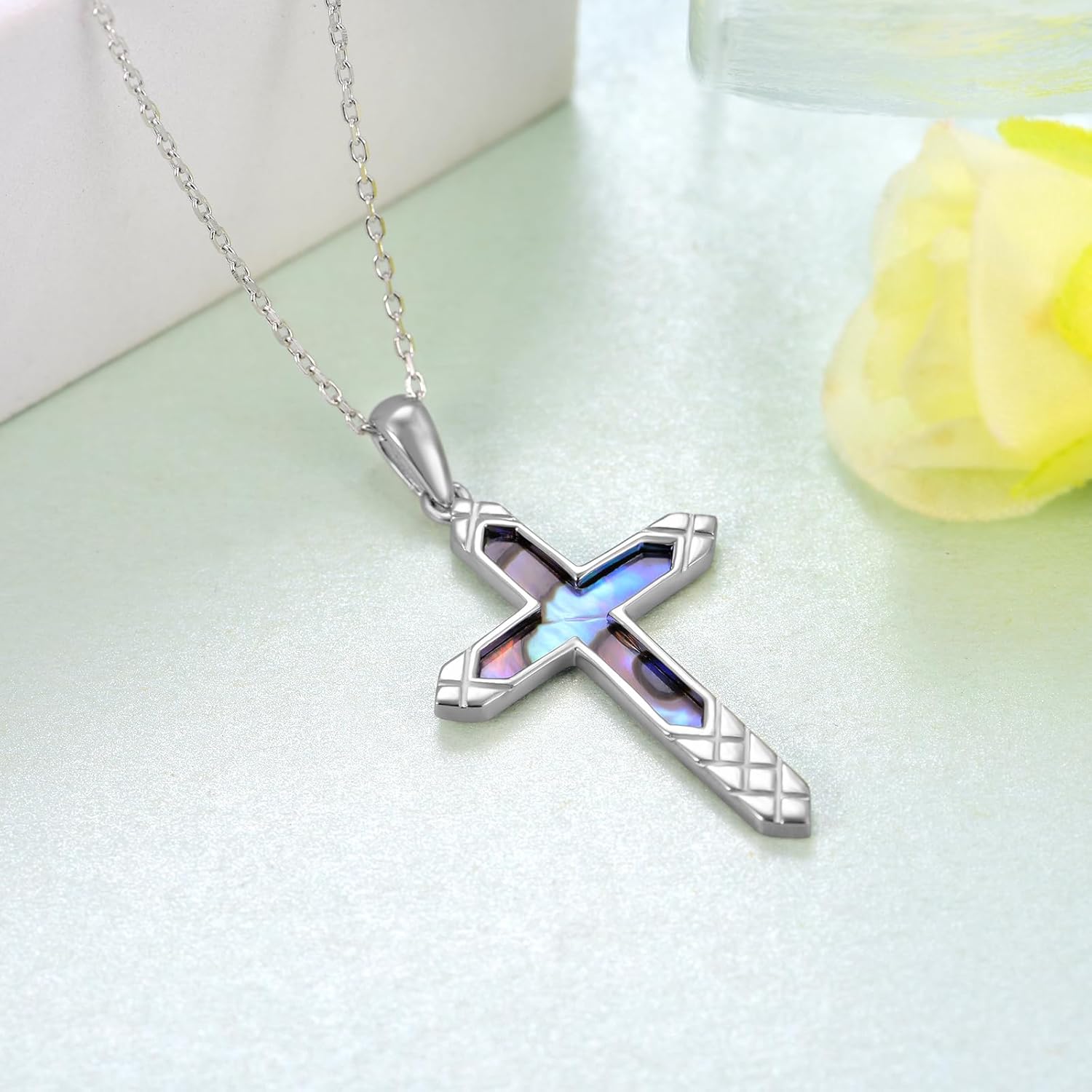 Cross Necklace for Women Sterling Silver Cross Pendant Necklace Christian Jewelry Gifts for Women - Image 3